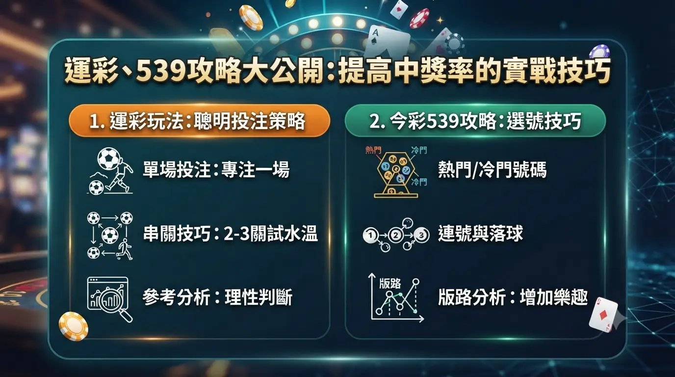 運彩與今彩539實戰攻略:提高中獎率的投注技巧與版路分析